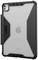 Vue arrière d'une tablette avec une coque de protection, le logo de la marque visible, objectif de caméra en haut à gauche, coins renforcés pour une protection supplémentaire.