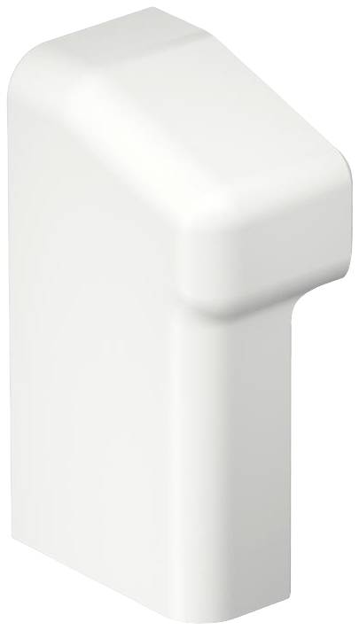 Composant en plastique blanc, rectangulaire, avec des bords arrondis et une tête rectangulaire biseautée.