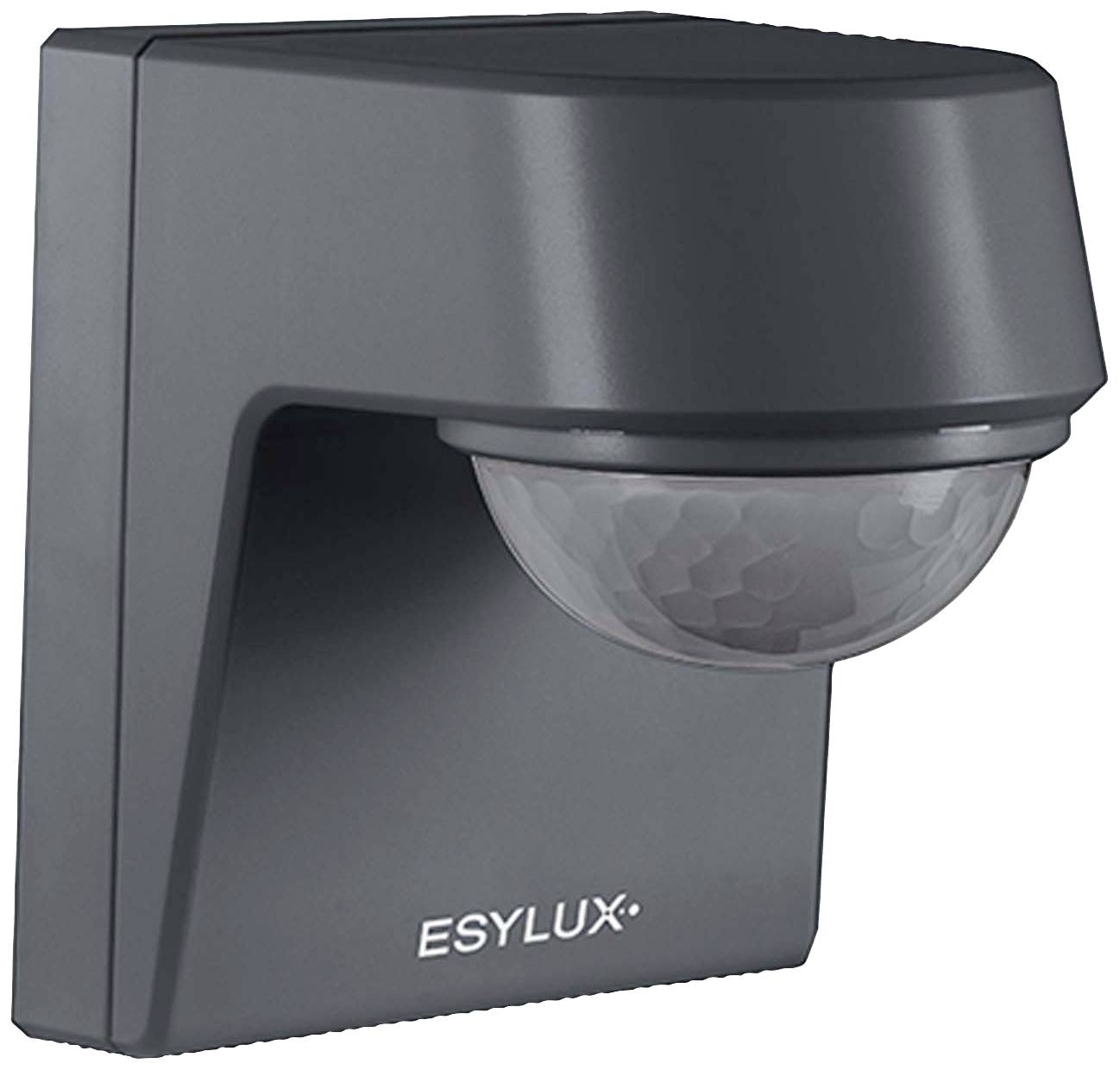 Détecteur de mouvement mural ESYLUX en noir, adapté pour le contrôle automatique de l'éclairage en intérieur.