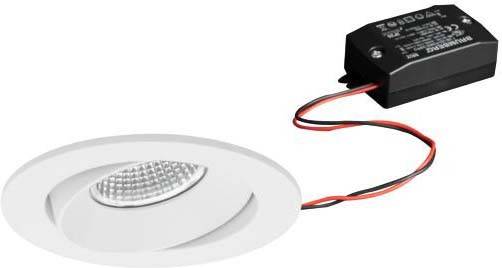 Luminaire LED encastrable avec module de connexion externe, éclairage adapté pour montage au plafond, montrant les connexions de câbles