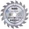 Lame de scie circulaire avec 18 dents, diamètre 130 mm, largeur de coupe 2,4 mm. Convient pour le bois, le plastique et l'aluminium. Marque : KWB.