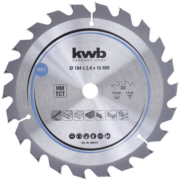 kwb  586157 Lame de scie circulaire au carbure 184 x 16 mm  1 pc(s)