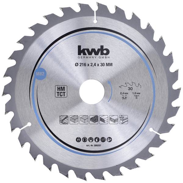 kwb  588257 Lame de scie circulaire au carbure 216 x 30 mm  1 pc(s)