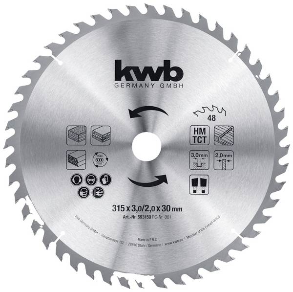 kwb  593159 Lame de scie circulaire 315 x 30 mm  1 pc(s)
