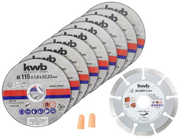 kwb  712031 Jeu de disque à tronçonner 115 mm 10 pc(s) acier inoxydable