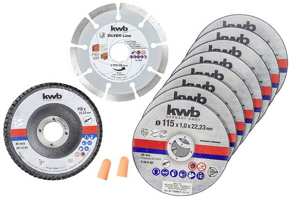 kwb  712041 Jeu de disque à tronçonner 115 mm 10 pc(s) acier inoxydable