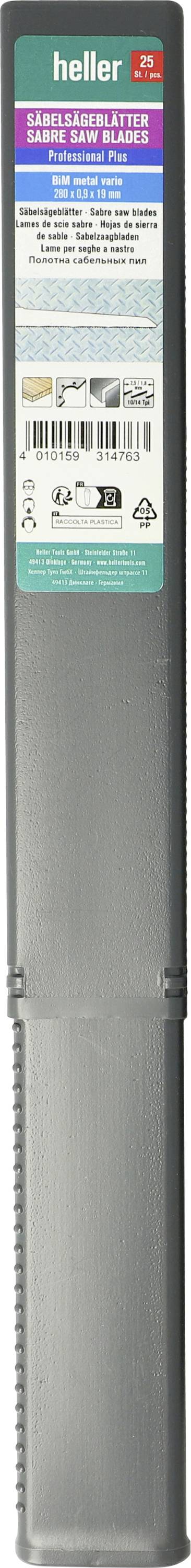 Un grand cadre de fenêtre à guillotine en aluminium argenté Heller ou composant de rail avec une étiquette affichant les détails du produit, les codes-barres et les icônes d'installation.