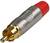 Un connecteur RCA unique avec une extrémité rouge. Couramment utilisé pour les connexions audio et vidéo.