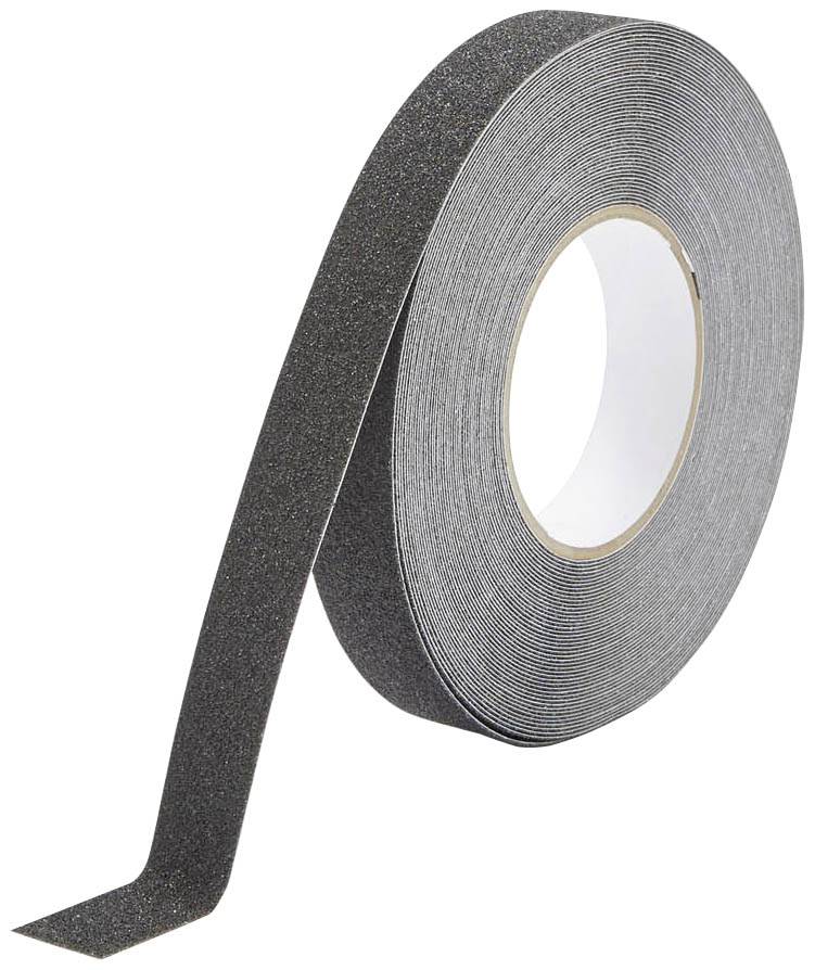 Un rouleau de ruban antidérapant autocollant noir, offrant une résistance à l'abrasion et garantissant une adhérence stable sur les surfaces.