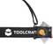 Bandeau noir avec le logo 'Toolcraft' blanc et un bouton orange sur le côté, probablement destiné à allumer une lampe.