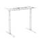 Socle de table blanc réglable en hauteur, sans plateau, adapté aux postes de travail ergonomiques.