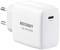 Adaptateur de charge USB-C blanc Voltcraft, modèle UC-1XCX003, adapté pour charger des appareils tels que smartphones et tablettes.
