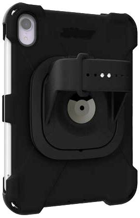 Une coque de protection noire pour smartphone avec support de fixation intégré à l'arrière.