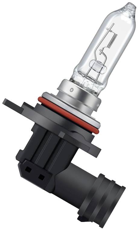 Une lampe halogène dans un socle noir, principalement utilisée pour l'éclairage des véhicules.