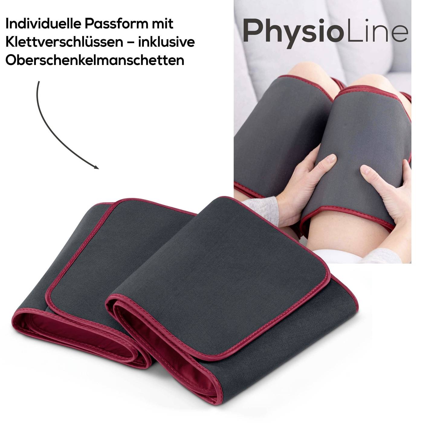 Manchettes de cuisse individuelles avec fermetures velcro pour s'adapter aux jambes. Sur l'image, cuisses avec manchettes appliquées.