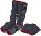Manchettes électriques pour jambes en noir et rouge pour le massage et la détente. Nom de la marque visible sur la manchette.