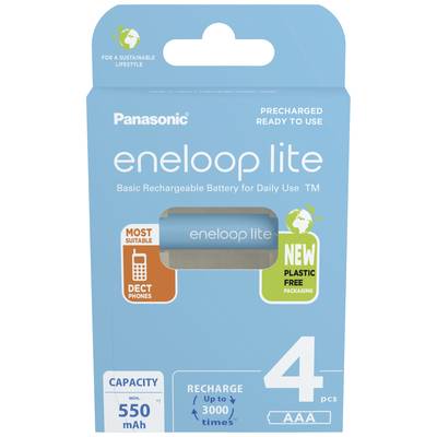 Panasonic eneloop lite HR03 Pile rechargeable LR3 (AAA) NiMH 550 mAh 1.2 V 4 pc(s)