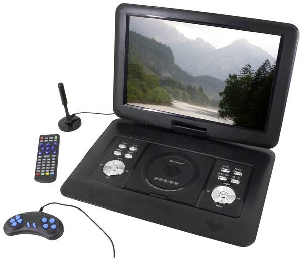 soundmaster PDB1600SW Lecteur DVD portable 39.1 cm 15.4 pouces CEE: D (A - G) fonctionnement sur batterie, avec antenne DVB-T, avec lecteur DVD intégré noir