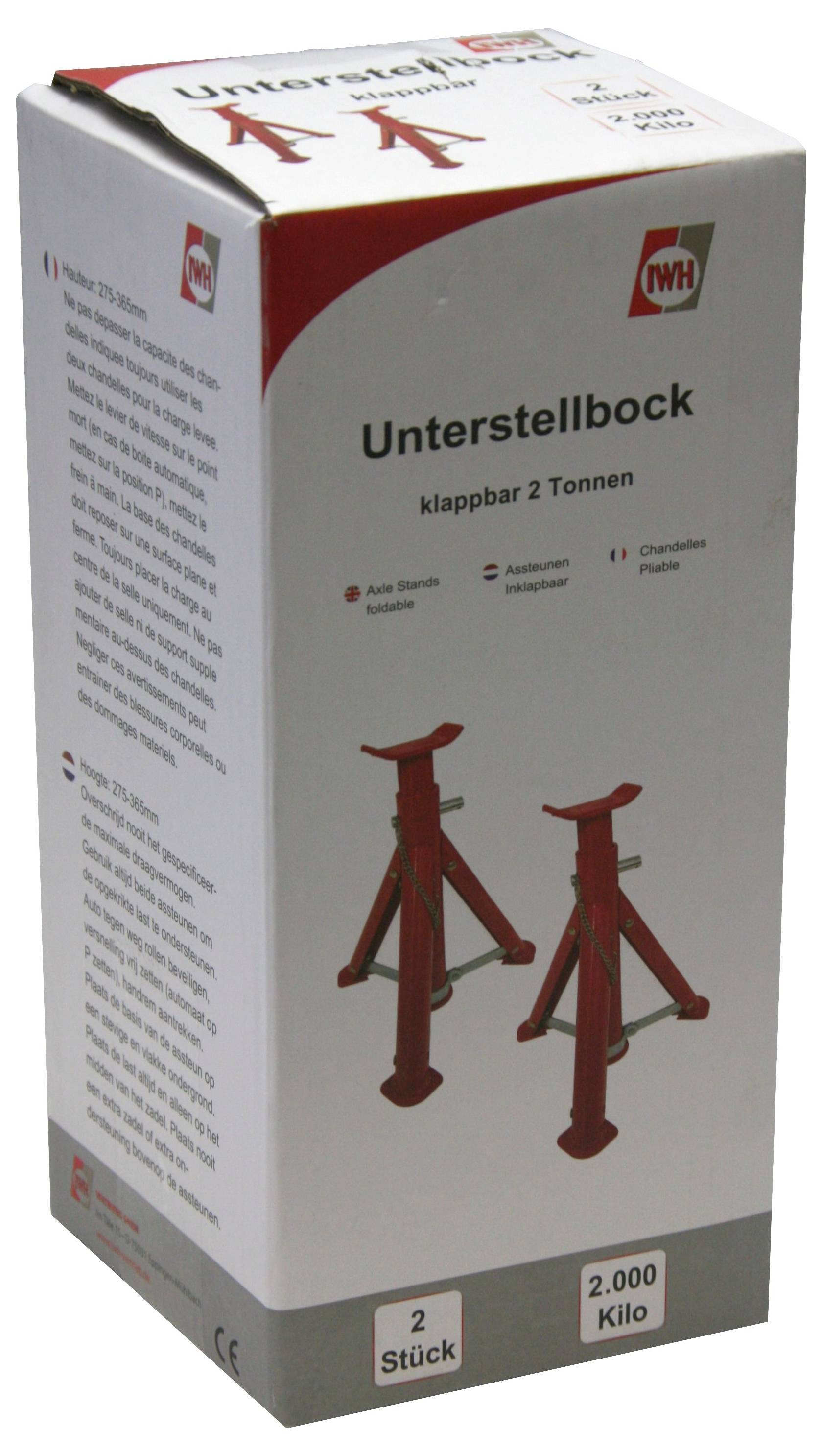 IWH Unterstellbock klappbar 2 Tonnen Chandelle 2 t Hauteur de travail: 27.5 - 36.5 cm-1