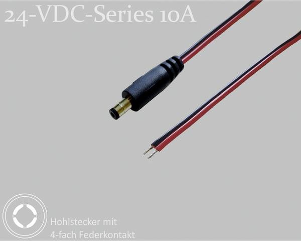 BKL Electronic 075900 Connecteur DC connecteur creux DC - étamé 5.5 mm 2.1 mm   1.5 m 1 pc(s) Single