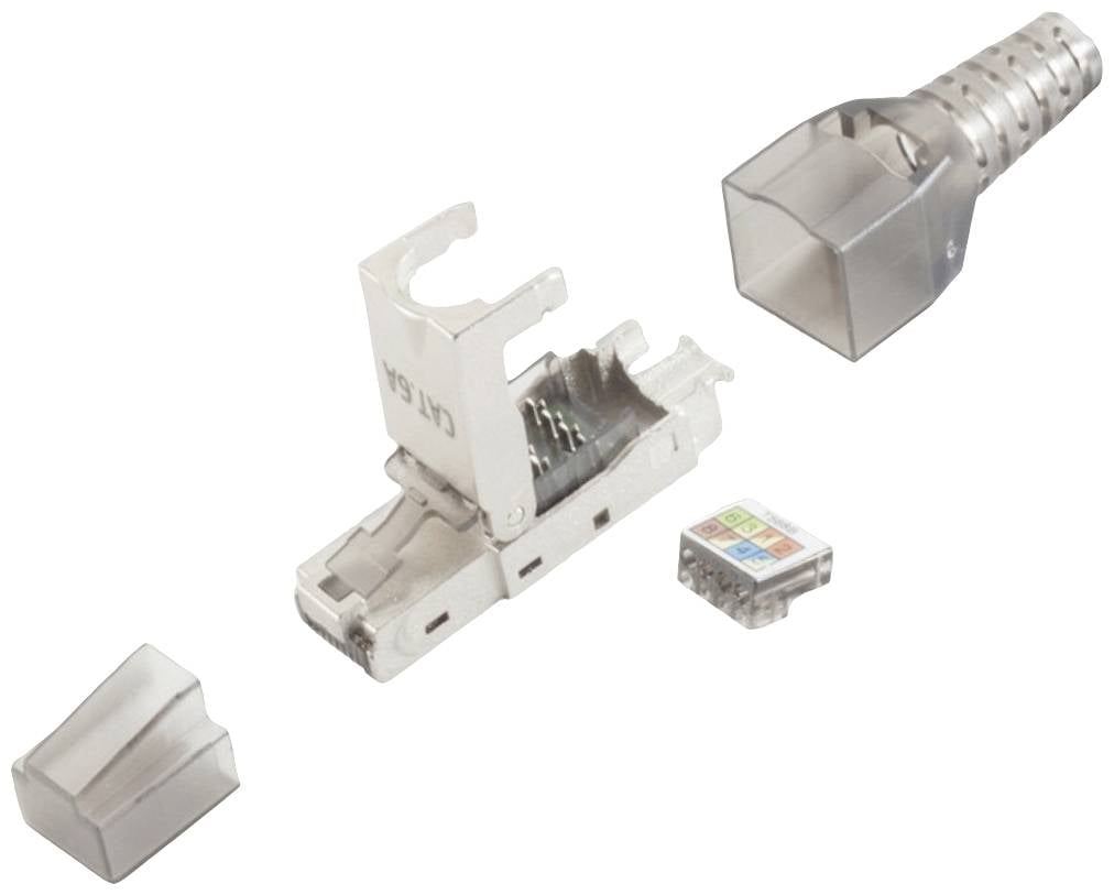 BKL Electronic Fiche RJ45, sans outil, STP, Cat 6A 10121201 mâle, droit Nombre de pôles 8P8C argent 1 pc(s)