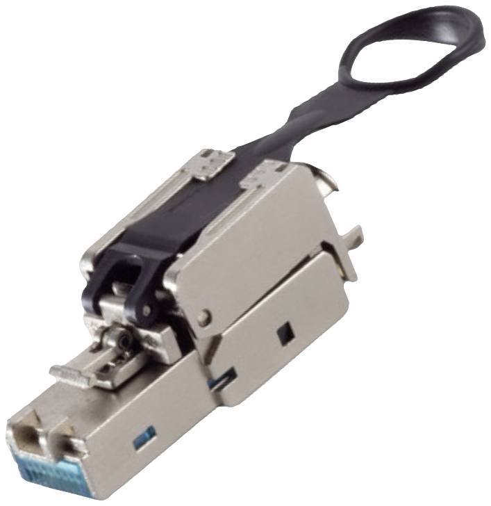BKL Electronic FICHE RJ45, SANS OUTIL, EASY PULL, STP, CAT CAT 6A 10121203 mâle, droit Nombre de pôles 8P8C argent 1 pc(