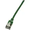 LogiLink CQ9025S RJ45 Câble réseau, câble patch CAT 6a U/FTP 0.50 m vert extrêmement fin, ignifuge, flexible, feuille de blindage, sans halogène, avec cliquet d'encastrement, gaine TPE 1 pc(s)