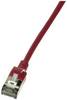 LogiLink CQ9044S RJ45 Câble réseau, câble patch CAT 6a U/FTP 1.50 m rouge extrêmement fin, ignifuge, flexible, feuille de blindage, sans halogène, avec cliquet d'encastrement, gaine TPE 1 pc(s)