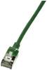 LogiLink CQ9045S RJ45 Câble réseau, câble patch CAT 6a U/FTP 1.50 m vert extrêmement fin, ignifuge, flexible, feuille de blindage, sans halogène, avec cliquet d'encastrement, gaine TPE 1 pc(s)