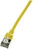 LogiLink CQ9047S RJ45 Câble réseau, câble patch CAT 6a U/FTP 1.50 m jaune extrêmement fin, ignifuge, flexible, feuille de blindage, sans halogène, avec cliquet d'encastrement, gaine TPE 1 pc(s)