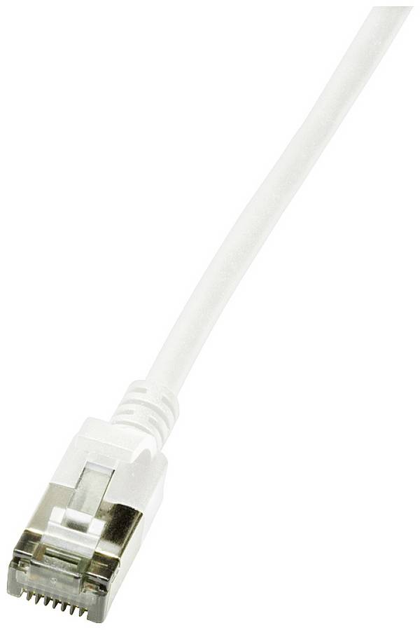 LogiLink CQ9061S RJ45 Câble réseau, câble patch CAT 6a U/FTP 3.00 m blanc extrêmement fin, ignifuge, flexible, feuille de blindage, sans halogène, avec cliquet d'encastrement, gaine TPE 1 pc(s)