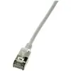 LogiLink CQ9072S RJ45 Câble réseau, câble patch CAT 6a U/FTP 5.00 m gris extrêmement fin, ignifuge, flexible, feuille de blindage, sans halogène, avec cliquet d'encastrement, gaine TPE 1 pc(s)