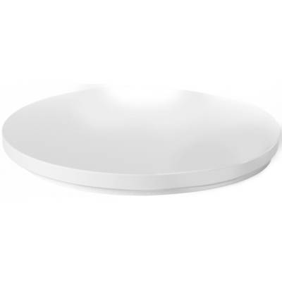 Un disque blanc simple et rond sans détails ou motifs visibles, probablement un élément décoratif sur une surface neutre.