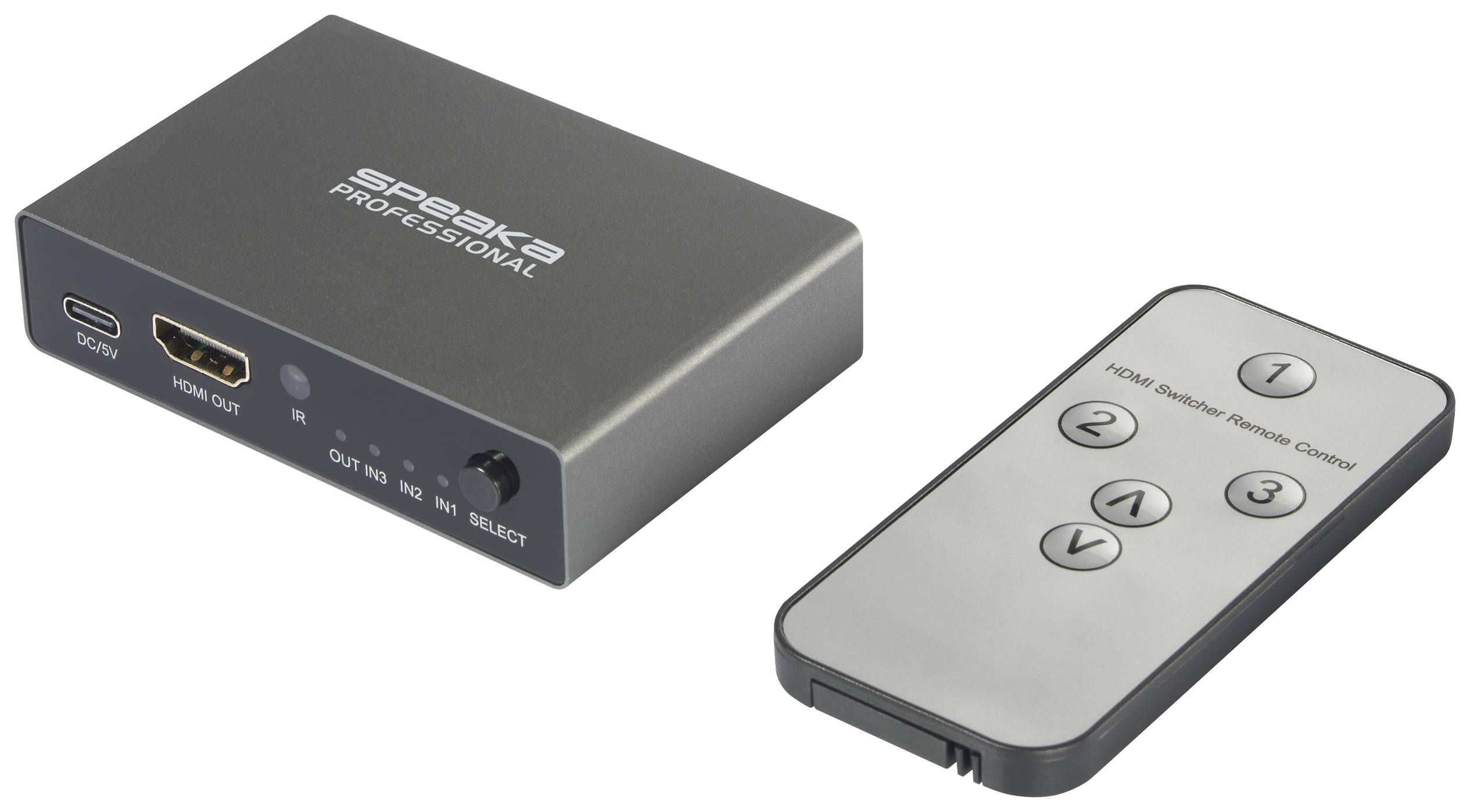 SpeaKa Professional SP-HDS-210 3 ports Switch HDMI UHD 8K @ 60 Hz, UHD 4K @ 120 Hz