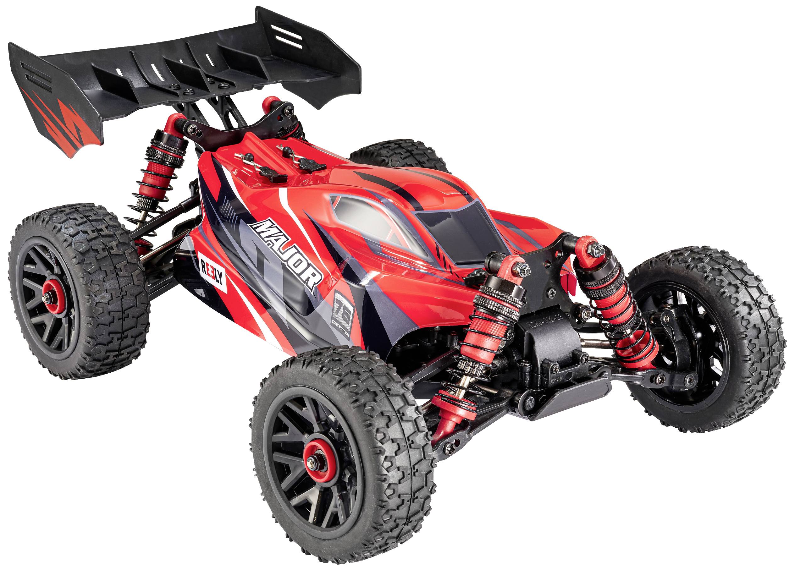 Buggy electrique Reely Major rouge brushed 1 14 Auto RC 4 roues motrices 4WD pret a fonctionner RtR 2 4 GHz avec acc Conrad Electronic France