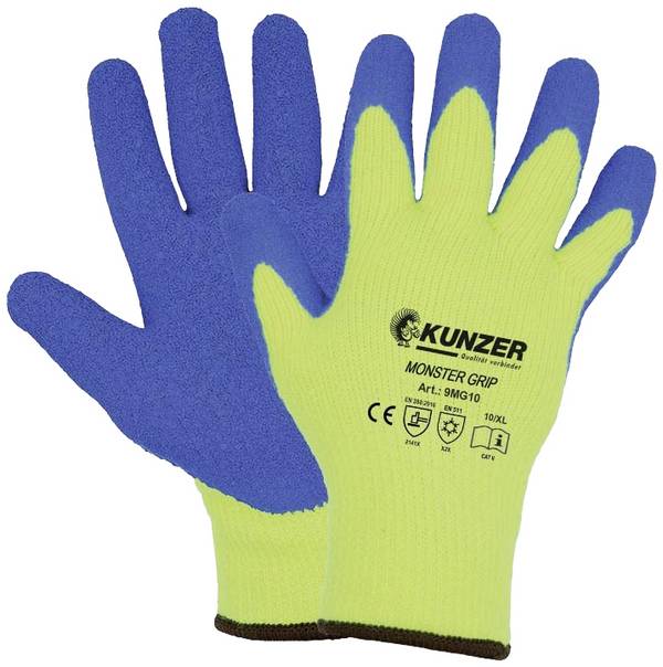 Kunzer 9MG09  Latex Gants de travail Taille (gants): 9, L EN 388, EN 407    1 paire(s)