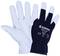 Deux gants de travail, dont un avec le logo visible 'Kunzer Noble Grip'. Ils sont faits de matériau blanc avec une paume intérieure noire.