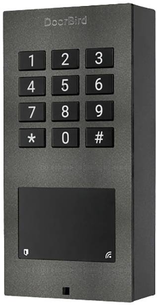 Système de contrôle d'accès à la porte avec clavier numérique et lecteur RFID. Touches 0-9, *, #. Marque : DoorBird.