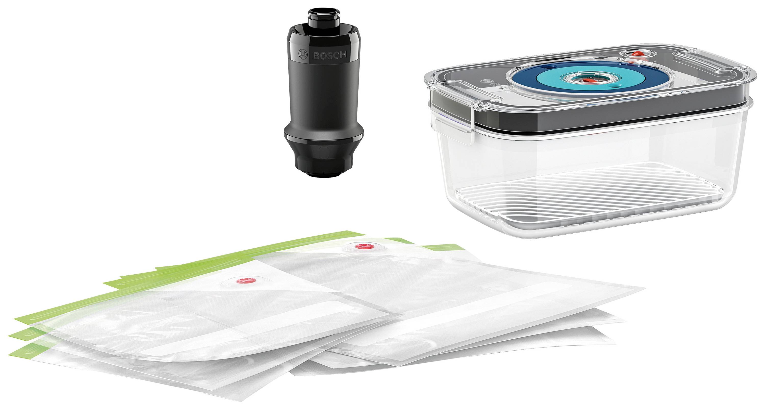 Ensemble de mise sous vide comprenant une pompe, des contenants et des sachets pour la conservation des aliments. Idéal pour préserver la fraîcheur et optimiser le stockage.