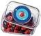Boîte transparente de conservation avec des fruits frais comme des fraises et des framboises, couvercle partiellement ouvert pour présenter les baies.
