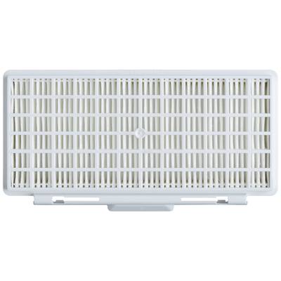 Filtre HEPA rectangulaire à lamelles blanches, utilisé pour la purification de l'air dans les aspirateurs ou les purificateurs d'air.