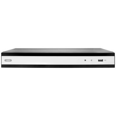 Un enregistreur réseau noir et argenté avec port USB à l'avant, adapté à la vidéosurveillance et à l'enregistrement de données.