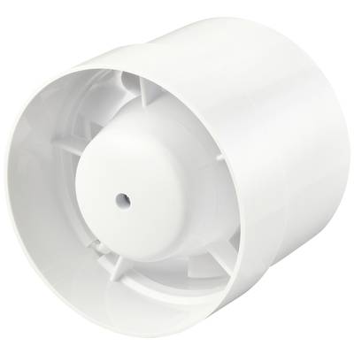 Pale de ventilateur blanche dans un boîtier cylindrique, probablement partie intégrante d'un système de ventilation.