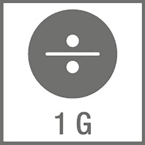 Symbole de danger pour une substance : Gaz sous pression (1 G). Cercle avec une ligne horizontale et un point en haut et en bas.