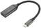 Câble adaptateur USB-C vers HDMI en noir. L'adaptateur permet de connecter des appareils USB-C à des écrans ou des projecteurs compatibles HDMI.
