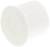 Un bouchon cylindrique blanc en plastique, probablement destiné à un tube ou à une bouteille.