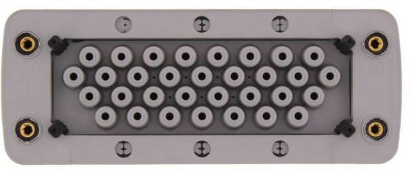 CONTA-CLIP KES-GB 32/24 GR Introduction de câble avec trame encliquetable, vissable, avec membrane à perforer Ø max. des bornes 6.3 mm Epaisseur de plaque (maxi) 2 mm Polyamide 6.6 gris 1 pc(s)