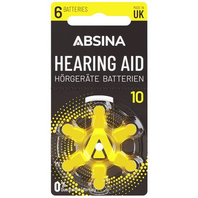 Absina PR70 Pile pour appareil auditif ZA 10 zinc-air  1.4 V 6 pc(s)