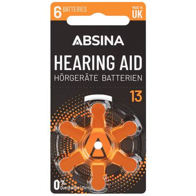 Absina PR48 Pile pour appareil auditif ZA 13 zinc-air  1.4 V 6 pc(s)