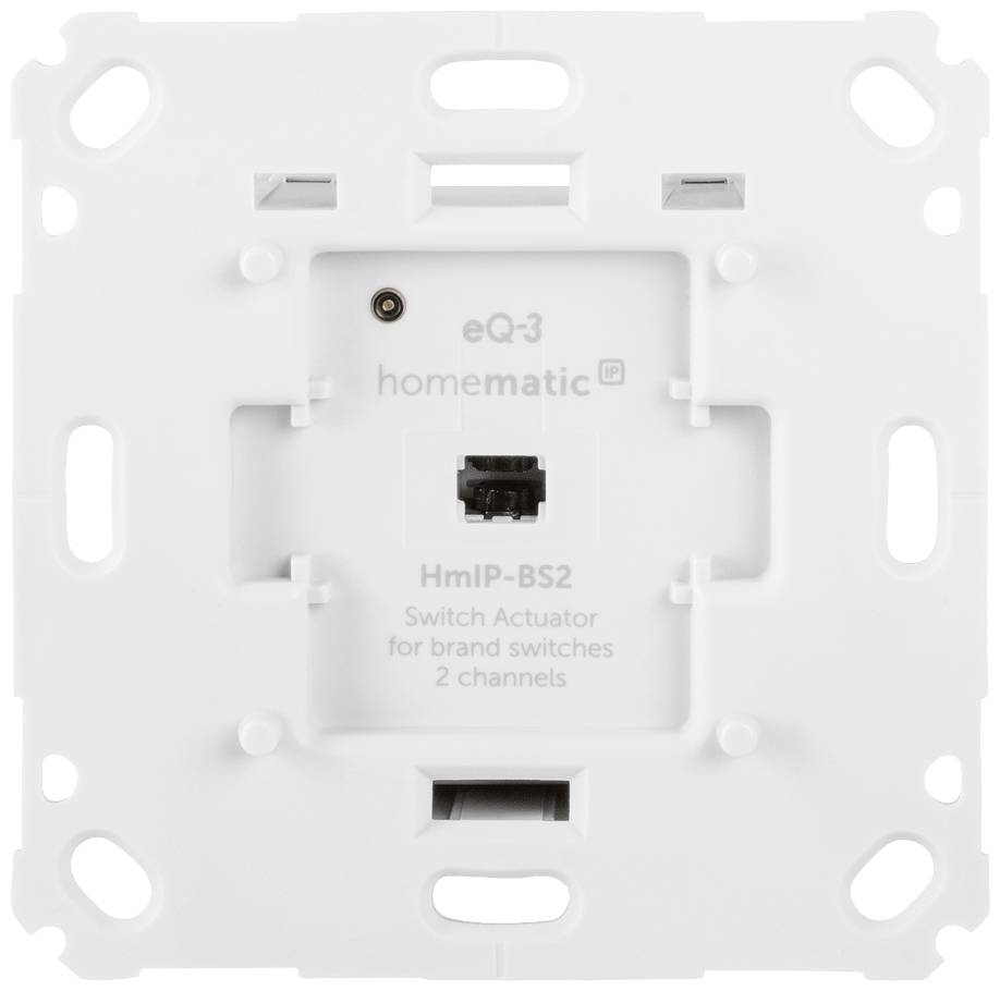'Actionneur de commutation intelligent pour interrupteurs de marque, 2 canaux, modèle HmIP-BS2, compatible avec Homematic IP, fabricant eQ-3.'